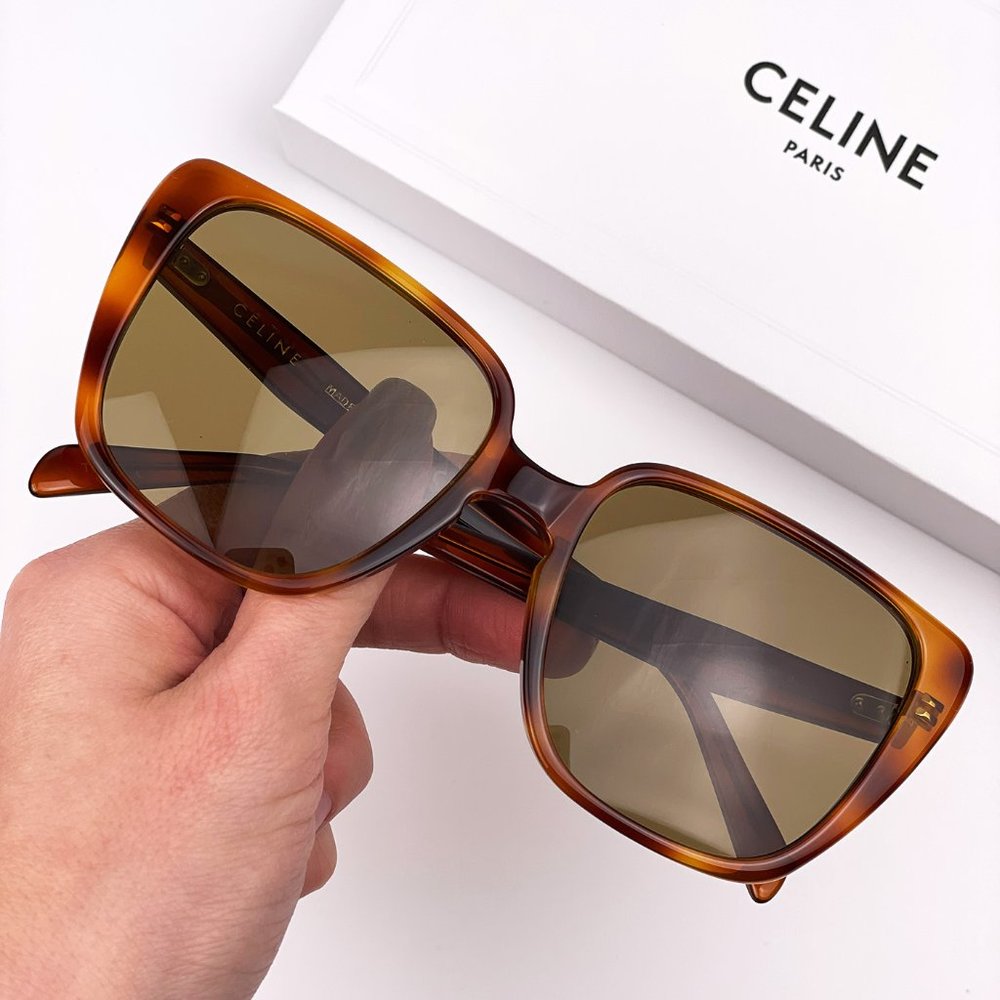 🔥 CELINE CL40047I/S 53E Sunglasses Havana Brown Oversized Women - Picture 1 of 9